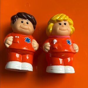 VINTAGE (1997) Orange and White EMS Kids Toy Figures